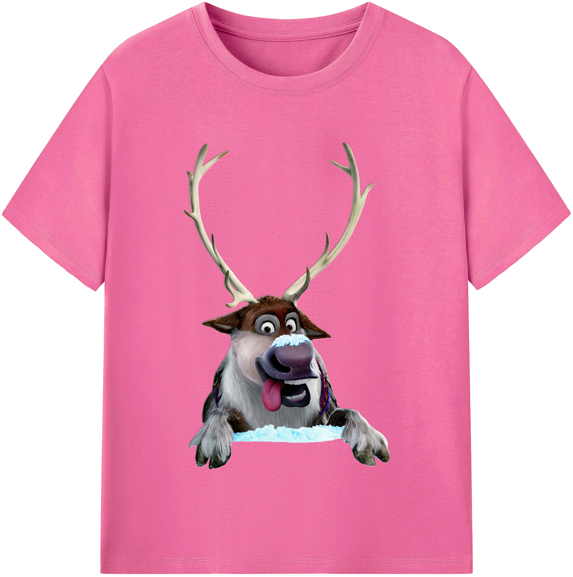 （画像用） アナと雪の女王 アンナ エルサ Frozen Anna Elsa レディースカジュアルプリントTシャツ（綿100％）